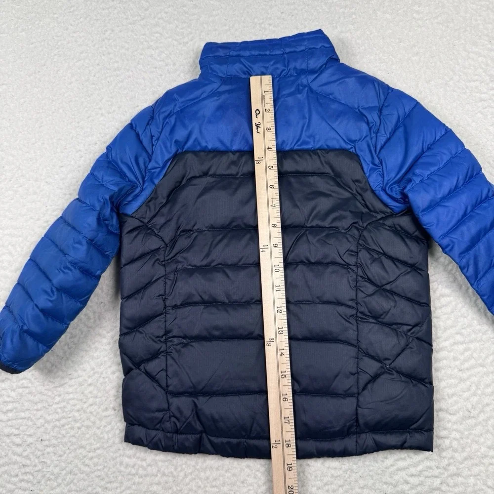 Polo Ralph Lauren Down Puffer Jacket Youth Size 5 Blue Full Zip Pockets Pony‎